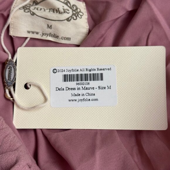 Joyfolie Dela dress in mauve size medium  High-Low Dress With Lace Sleeves new - Picture 12 of 16